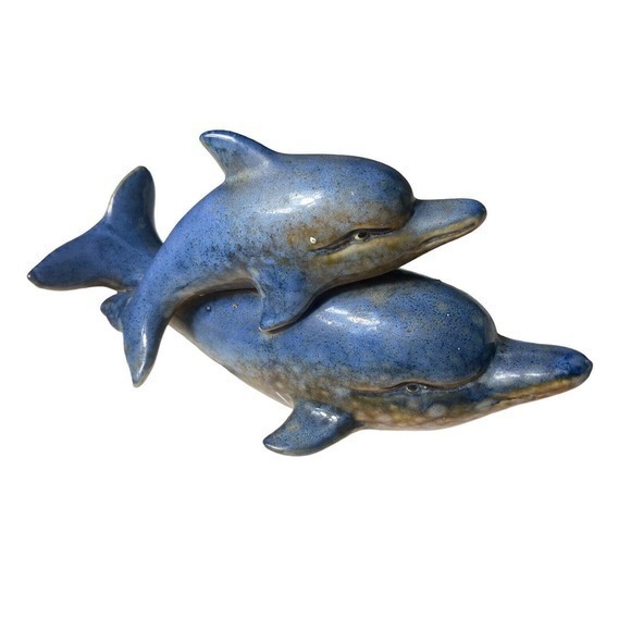 Pensacola Beach Ceramic Mom‎ & Baby Dolphin 8” L & 4 1/2” H Collectible - Picture 5 of 8